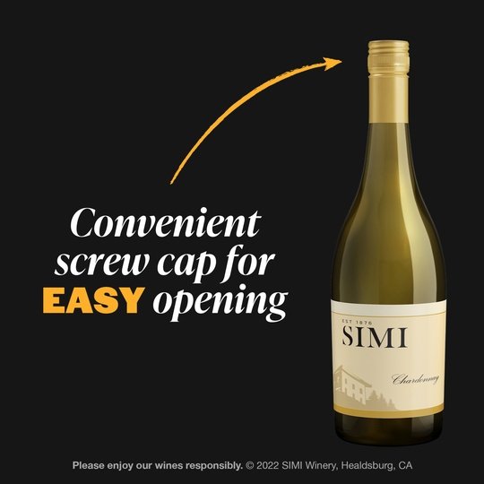 SIMI California Chardonnay White Wine, 750 ml Bottle, 13.5% ABV