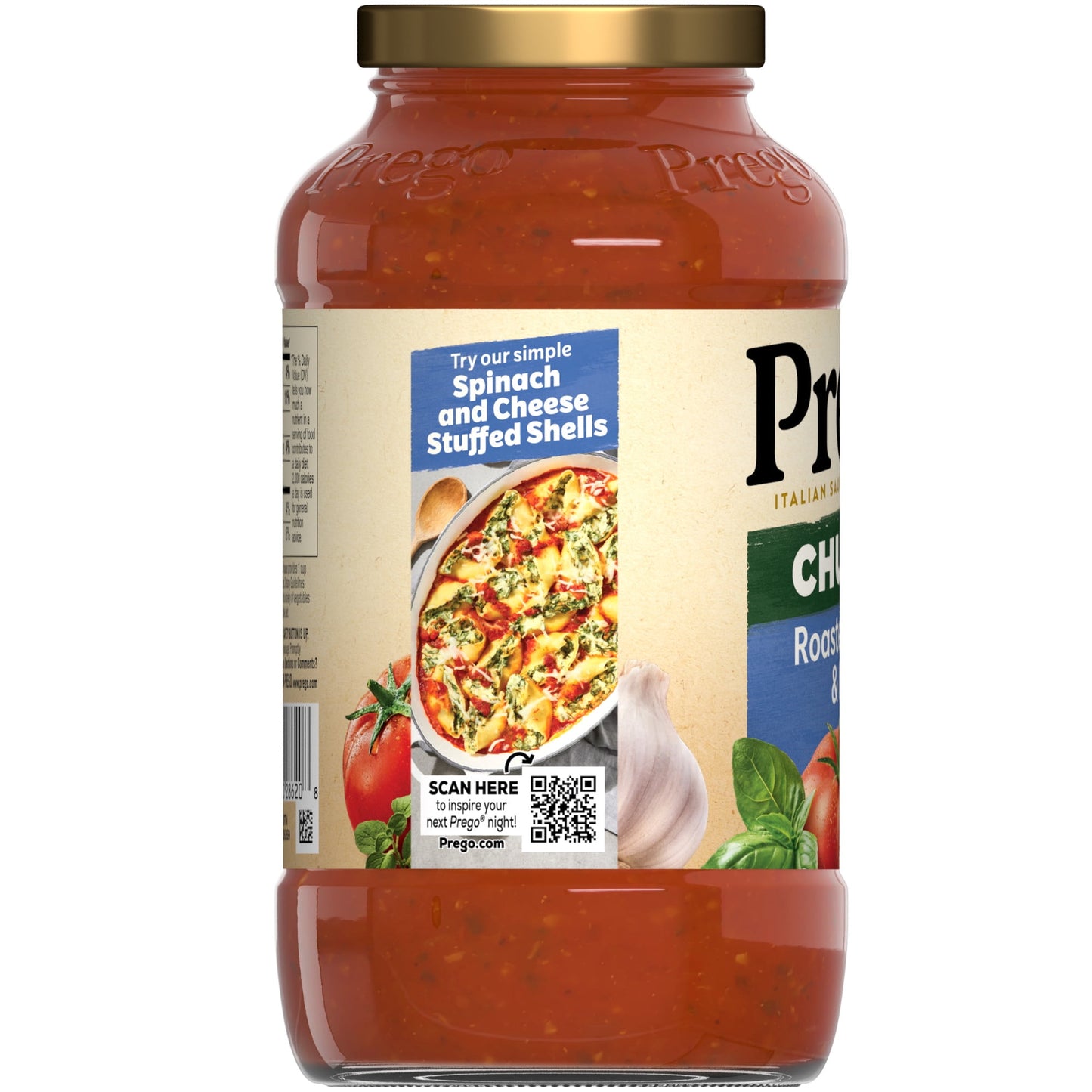 Prego Chunky Roasted Garlic and Herb Spaghetti Sauce, 23.75 oz Jar