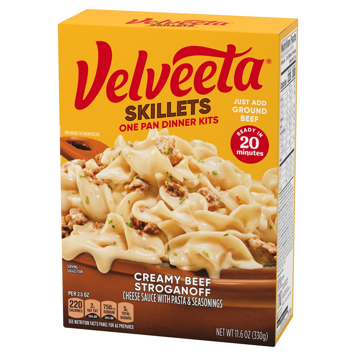 Velveeta Skillets Creamy Beef Stroganoff Pasta Dinner Kit, 11.6 oz Box