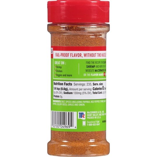 McCormick Perfect Pinch Cajun Seasoning, 5 oz Mixed Spices & Seasonings