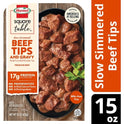 HORMEL SQUARE TABLE Slow Simmered Beef Tips & Gravy, Beef Shoulder Cuts,  Refrigerated Entrée, 15 oz Plastic Tray