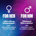 TROJAN Vibrations Tandem Couples Vibrating Ring, Personal Massager, 1 Count