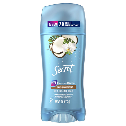 Secret Invisible Solid Antiperspirant Deodorant, Coconut Scent, 2.6 oz