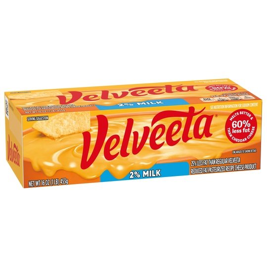 Velveeta 2% Milk Reduced Fat Melting Cheese Dip & Sauce with 25% Less Fat, 16 oz Block