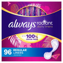 Always Radiant Daily Liners Light Absorbency, Regular Length, 96CT