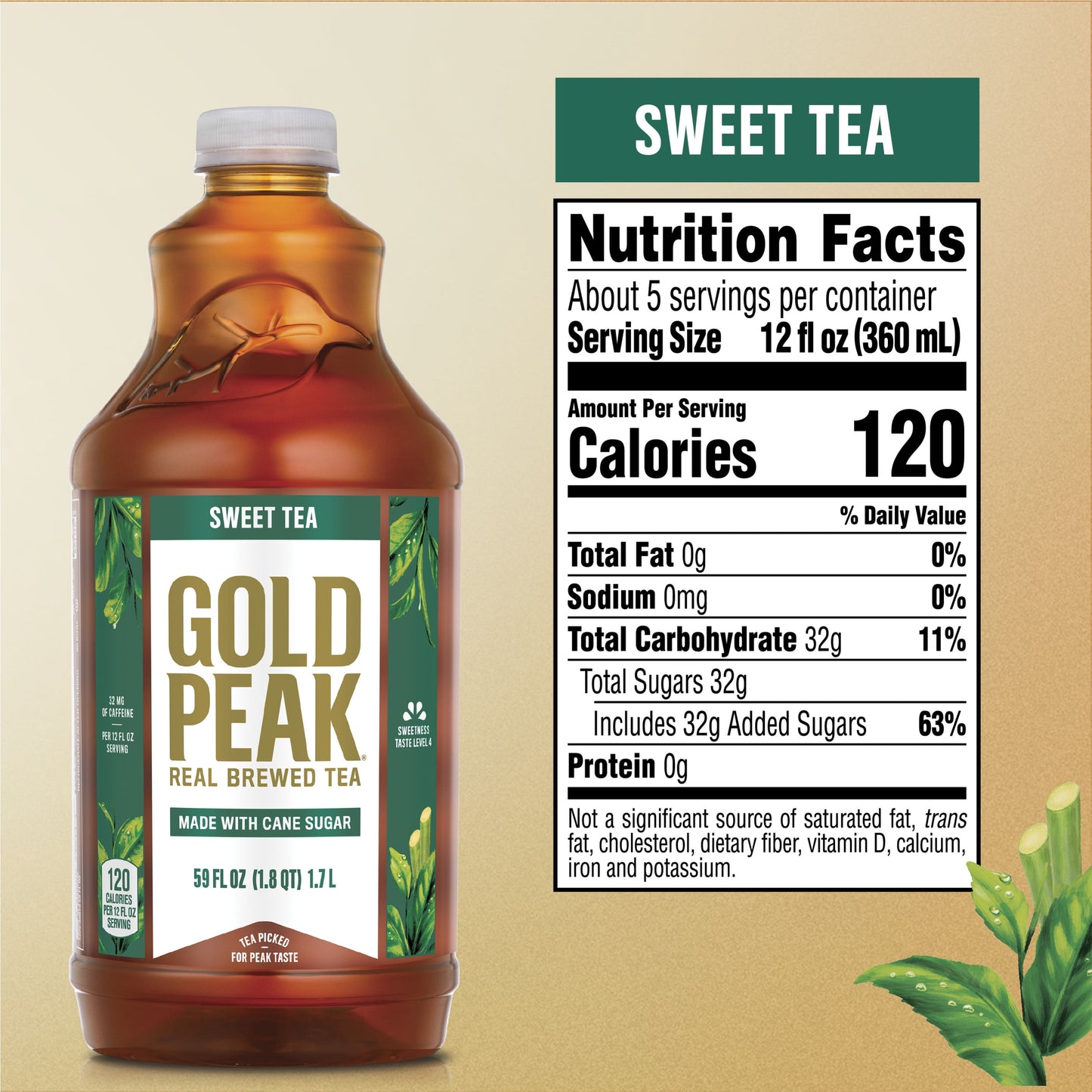 Gold Peak Sweetened Black Tea Bottle, 59 fl oz