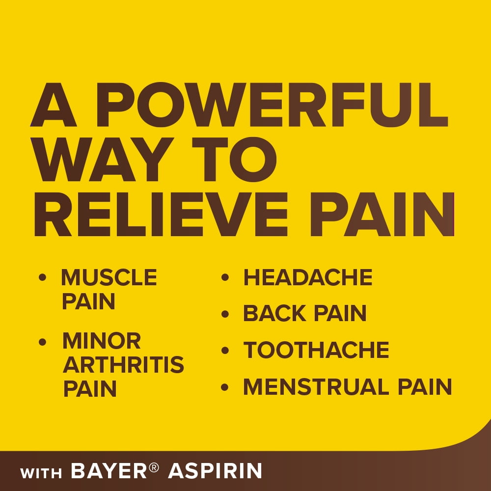 Bayer Back & Body Extra Strength Pain Reliever Aspirin w Caffeine, 500mg Coated Tablets, 200 Count