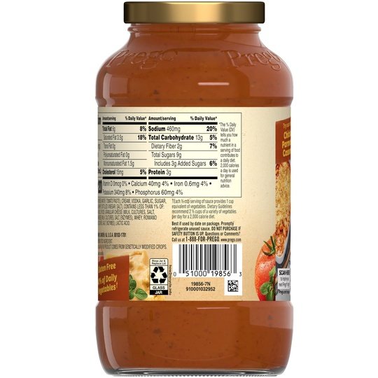 Prego Creamy Vodka Pasta Sauce, 24 oz Jar