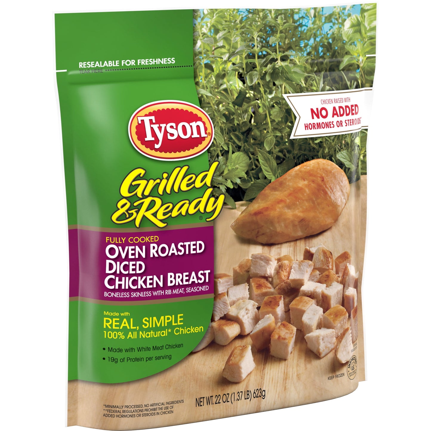 Tyson Grilled & Ready Oven Roasted Diced Chicken Breast, 1.37 lb (Frozen)