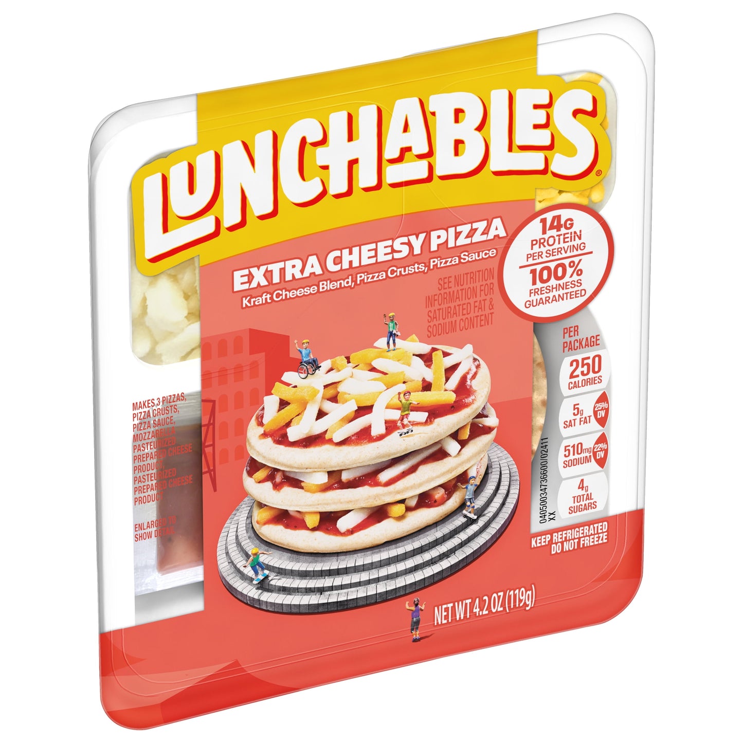 Lunchables Extra Cheesy Pizza Kids Lunch Snack, 4.2 oz Tray