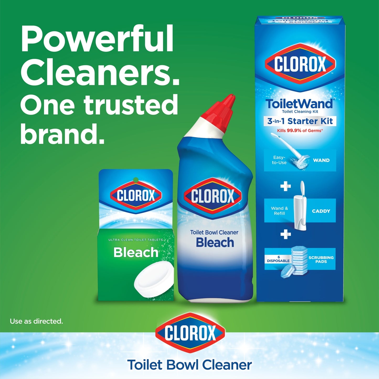 Clorox Bleach Automatic Toilet Bowl Cleaner Tablets, 2 Pack