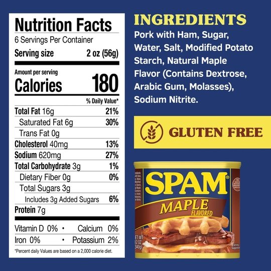 SPAM Maple Flavored, 12 oz Can