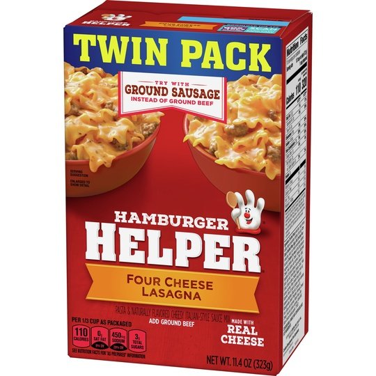 Hamburger Helper, Four Cheese Lasagna, Twin Pack