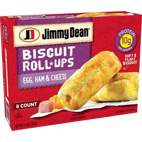 Jimmy Dean Egg Ham & Cheese Biscuit Roll Ups, 12.8 oz, 8 Ct (Frozen)