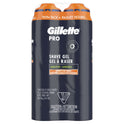 Gillette Pro Shaving Gel for Men, Fragrance Free, Twin Pack, 14 oz