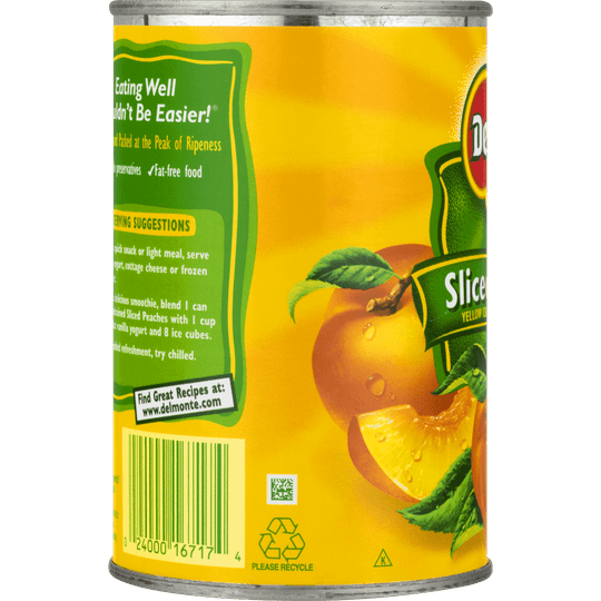 Del Monte Yellow Cling Sliced Peaches, Canned Fruit, 15.25 oz Can