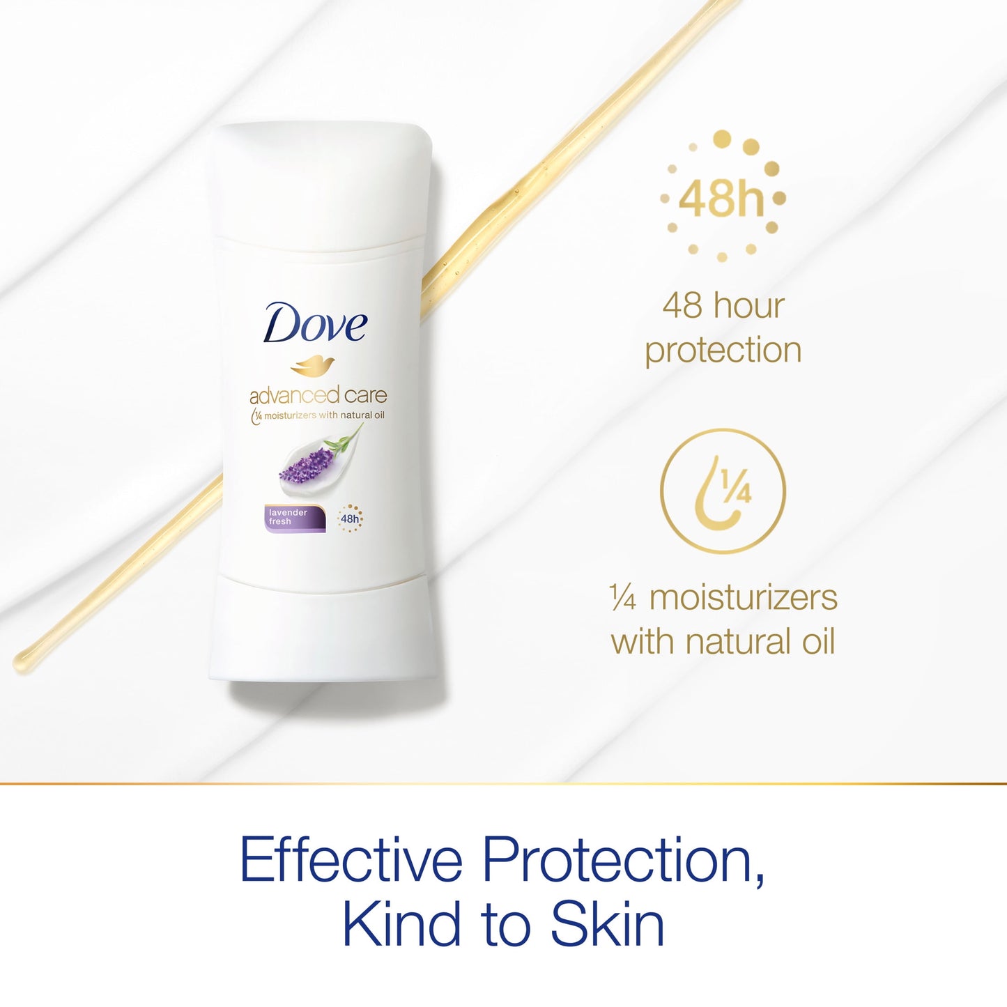 Dove Advanced Care Long Lasting Women's Antiperspirant Deodorant Stick, Lavender Fresh, 2.6 oz