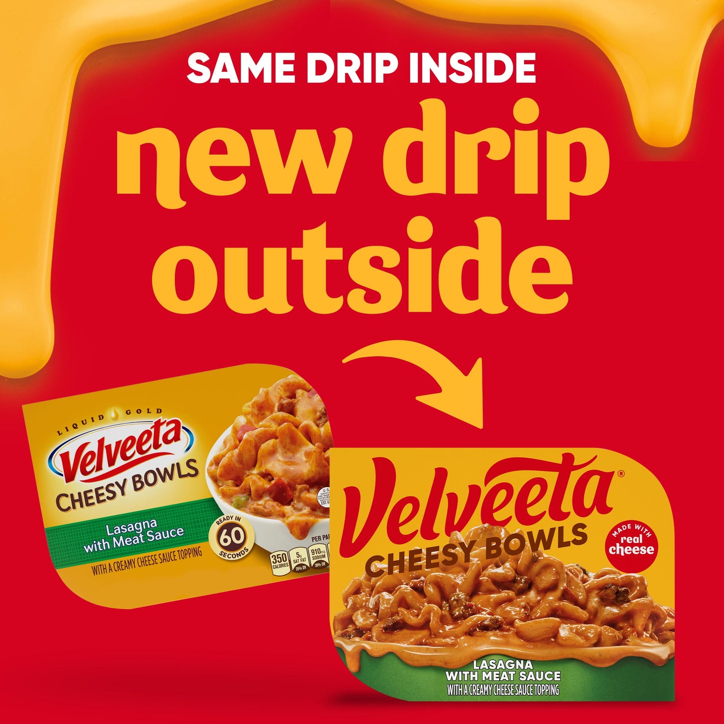 Velveeta Cheesy Bowls Lasagna with Meat Sauce Microwave Meal, 9 oz Tray