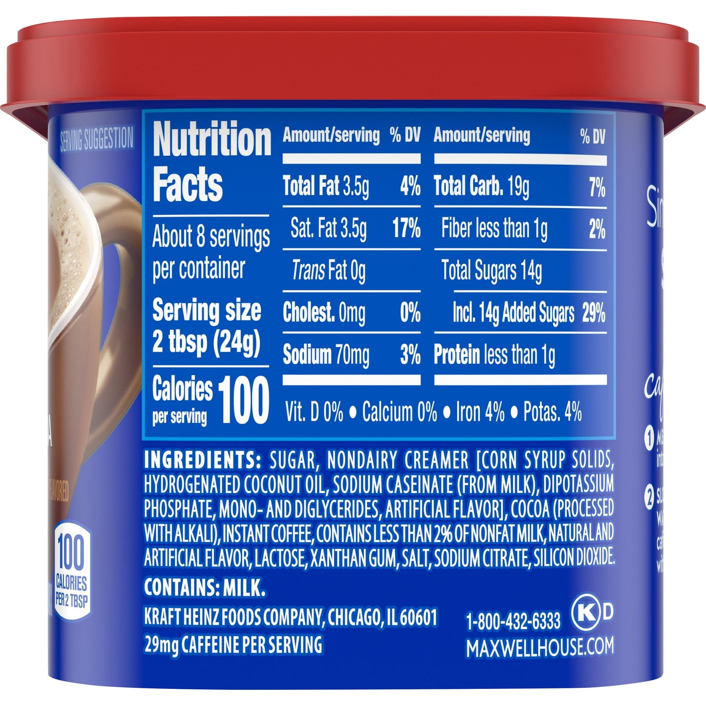 Maxwell House International Suisse Mocha Cafe Beverage Mix, 7.2 oz. Canister