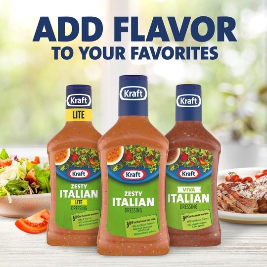 Kraft Zesty Italian Salad Dressing, 16 fl oz Bottle