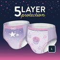 Goodnites Nighttime Bedwetting Underwear for Girls, L, 34 Ct