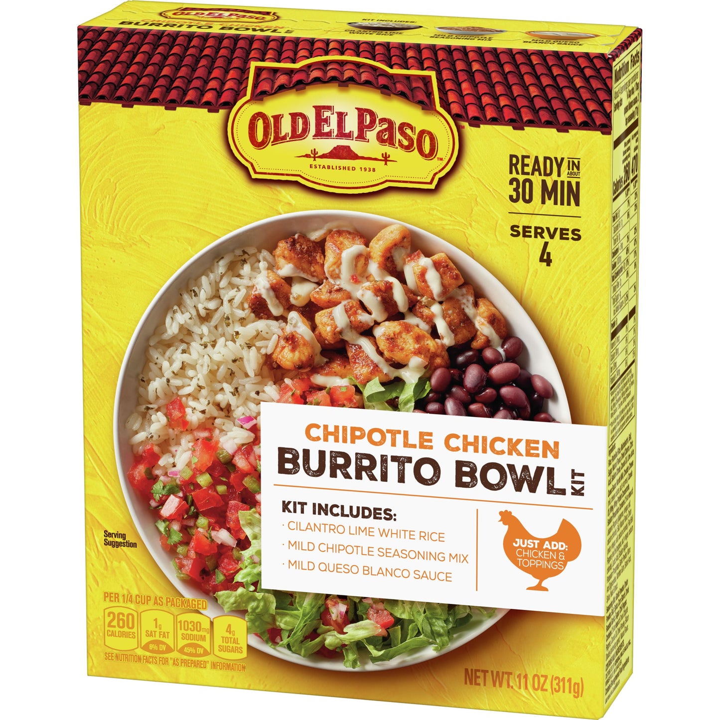 Old El Paso Burrito Bowl Kit Chipotle Chicken, 11 oz