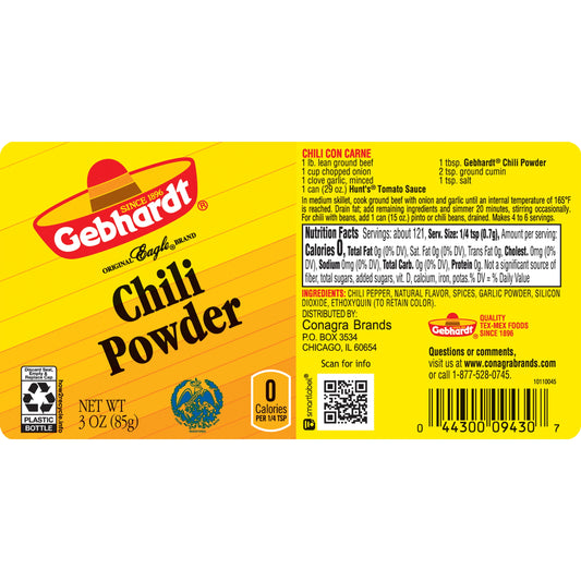 Gebhardt Chili Powder, 3 ounces