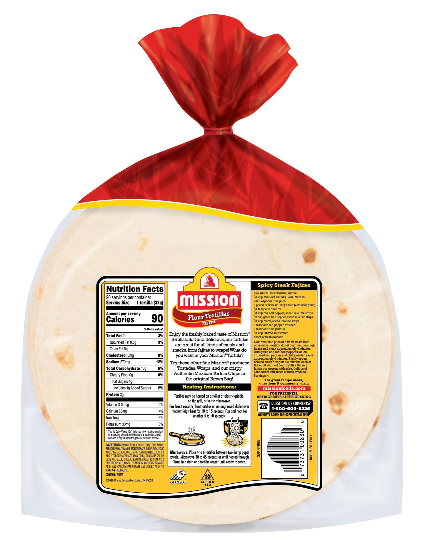 Mission Super Soft Fajita Flour Tortillas, 20 Count