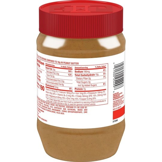 Jif Reduced Fat Creamy Peanut Butter Spread - 60% Peanuts, 40 Ounces