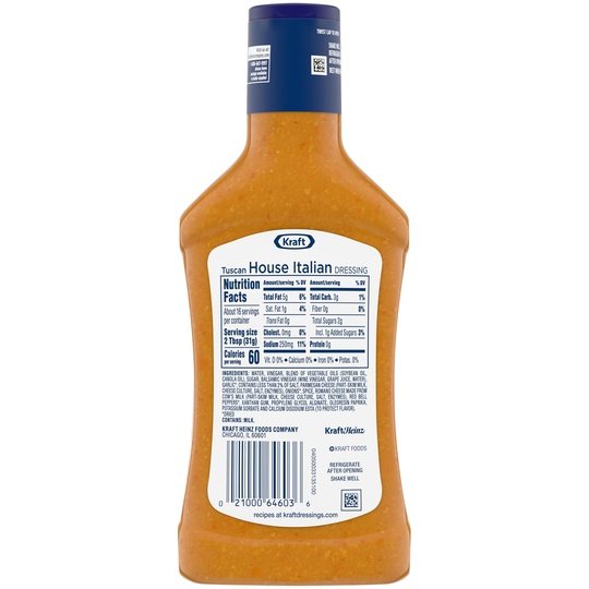 Kraft Tuscan House Italian Salad Dressing, 16 fl oz Bottle