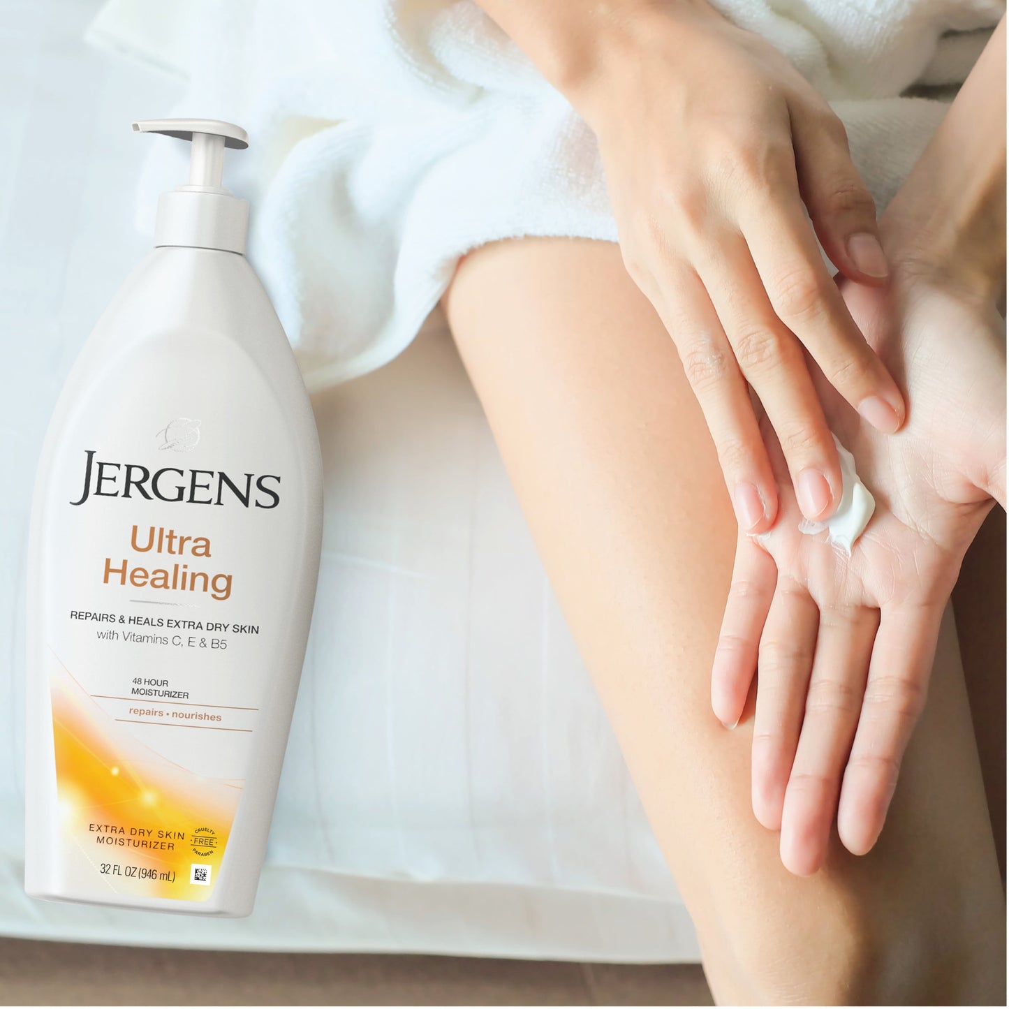 Jergens Hand and Body Lotion, Ultra Healing Dry Skin Moisturizing Body Lotion, 32 Oz