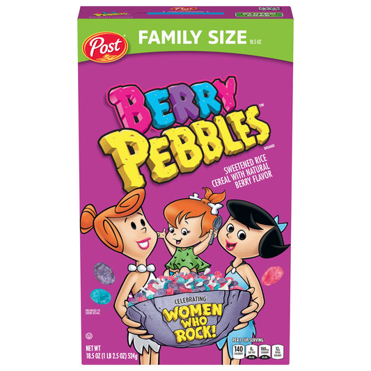 Post Berry Fruity PEBBLES Cereal, Fruity Kids Cereal, 18.5 OZ Box