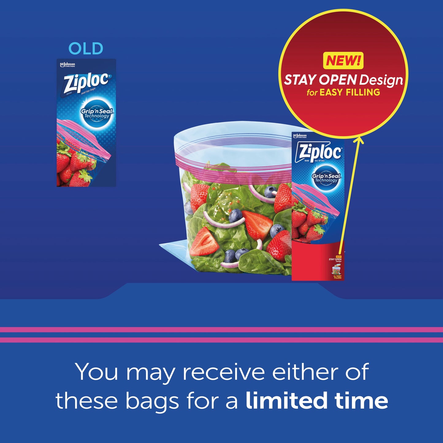 Ziploc® Brand Storage Bags with New Stay Open Design, Quart, 75 Count, Patented Stand-up Bottom, Easy to Fill Food Storage Bags, Unloc a Free Set of Hands in the Kitchen, Microwave Safe, BPA Free