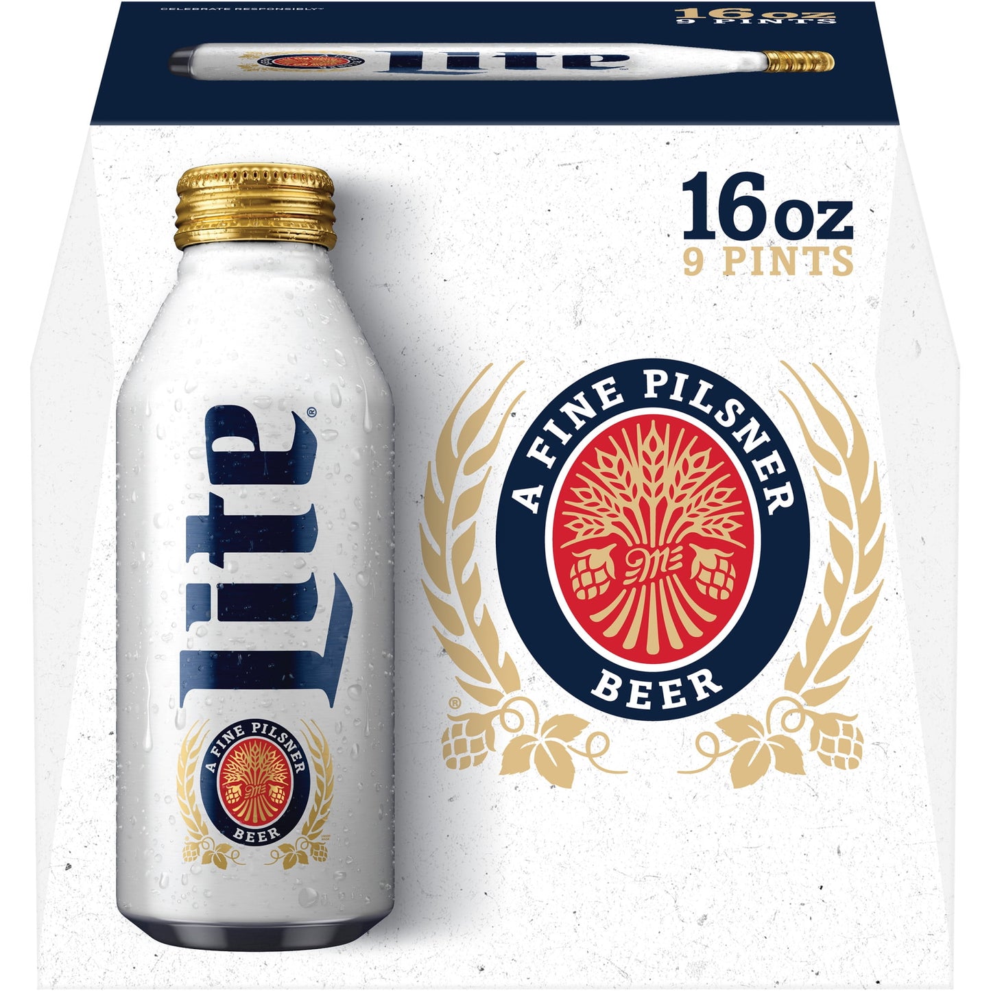 Miller Lite Lager Beer, 9 Pack, 16 fl oz Bottles, 4.2% ABV