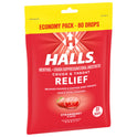 HALLS Relief Strawberry Cough Drops, Economy Pack, 80 Drops