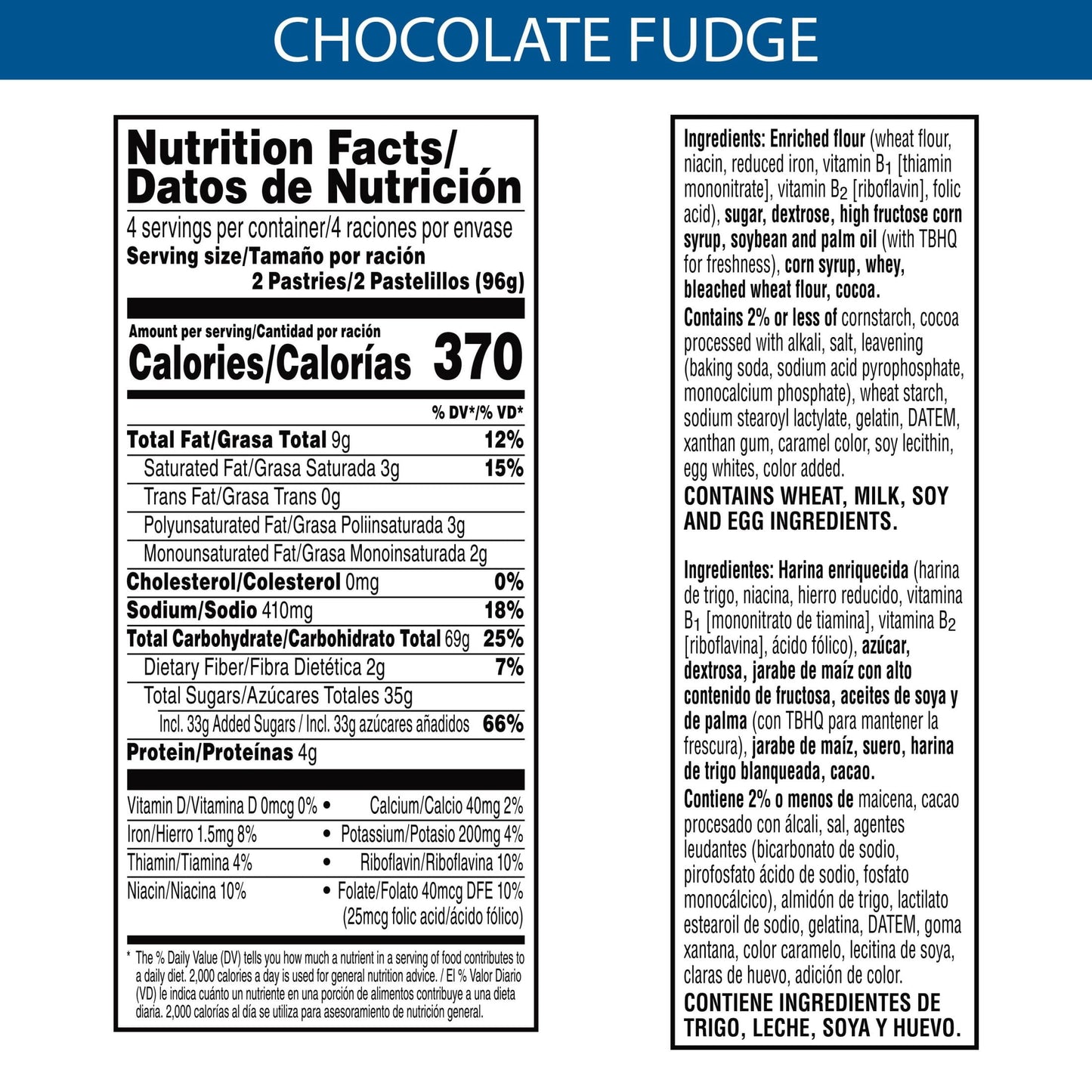 Pop-Tarts Frosted Chocolate Fudge Instant Breakfast Toaster Pastries, Shelf-Stable, Ready-to-Eat, 13.5 oz, 8 Count Box