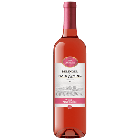 Beringer Main & Vine White Zinfandel California Collection Rose Wine, 750 ml Glass, ABV 12.00%