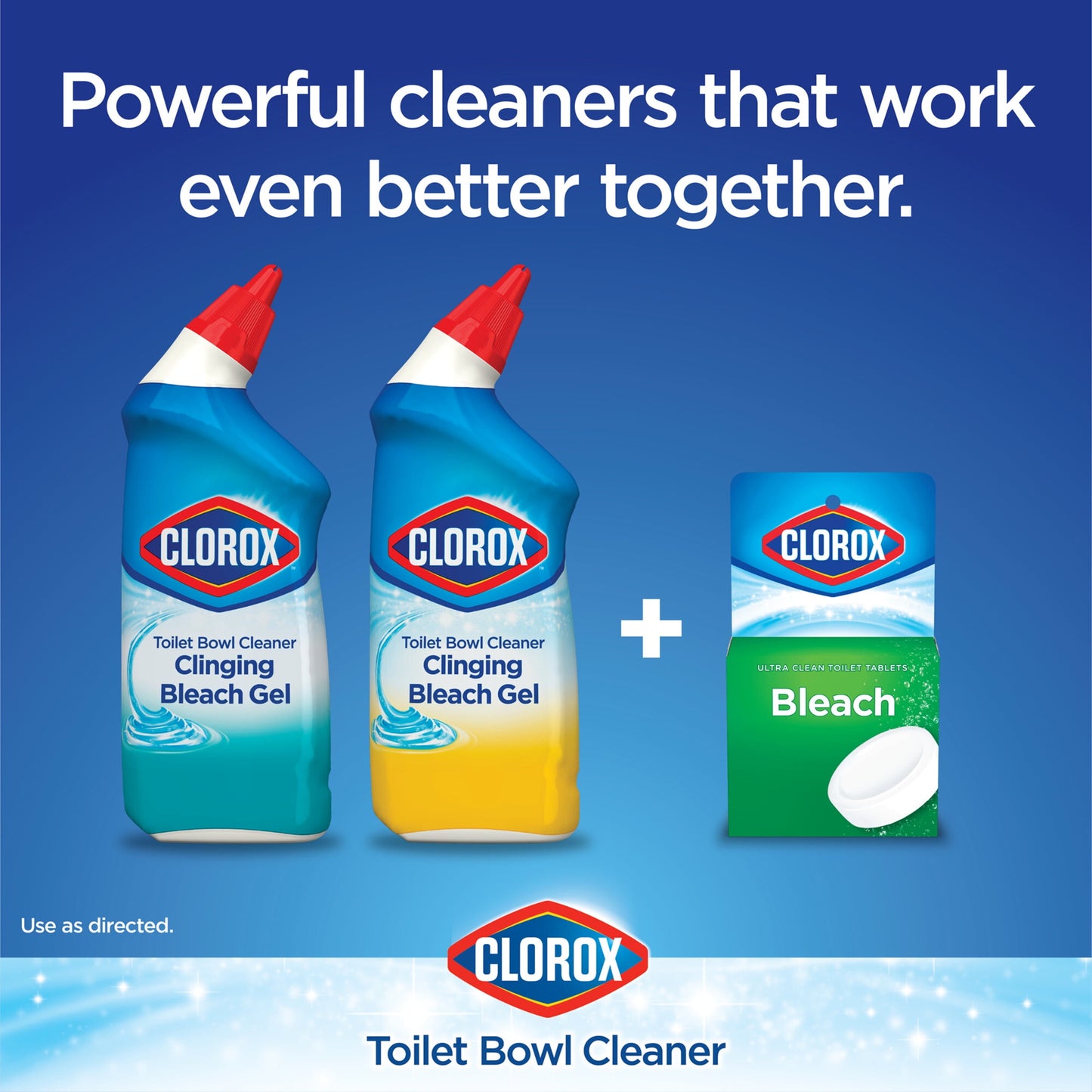 Clorox Toilet Bowl Cleaner Clinging Bleach Gel, Ocean Mist, 24 fl oz, 2 Pack