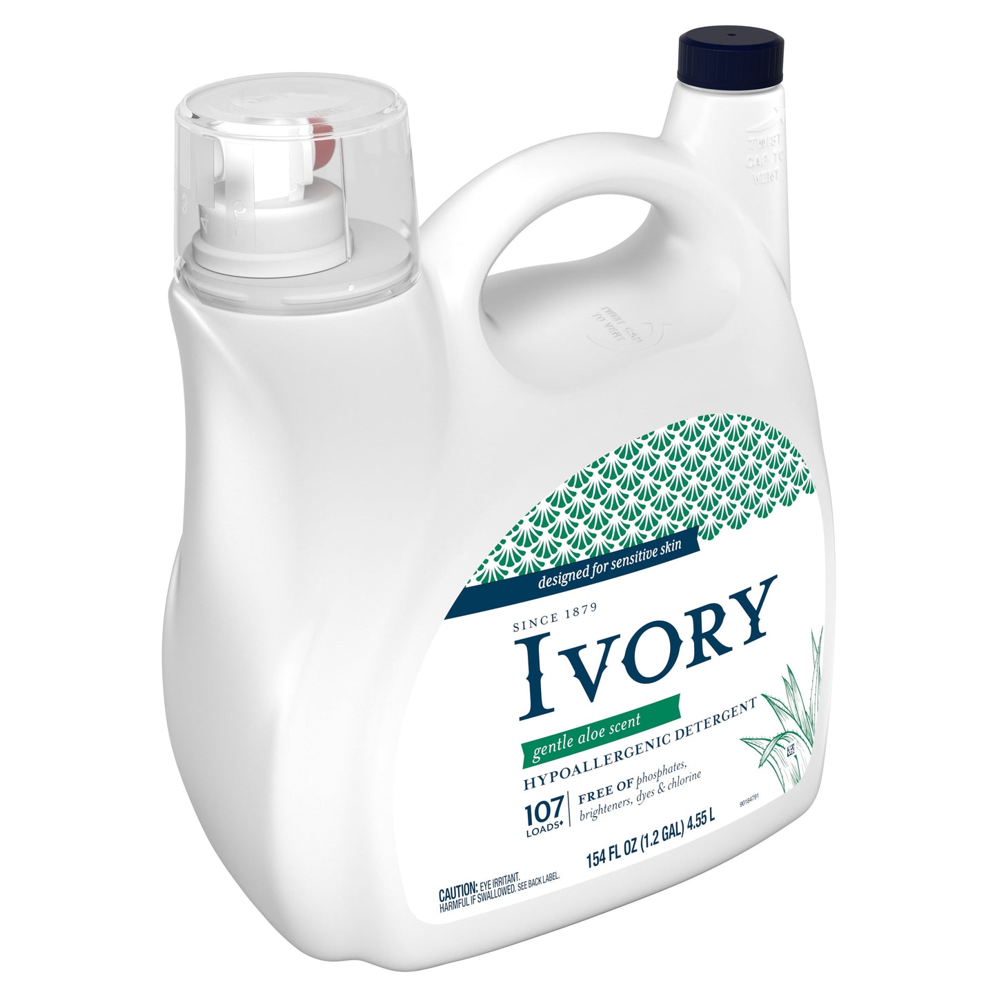 Ivory Gentle Aloe Scent Laundry Detergent, Designed for Sensitive Skin, 154 fl oz, 107 Loads