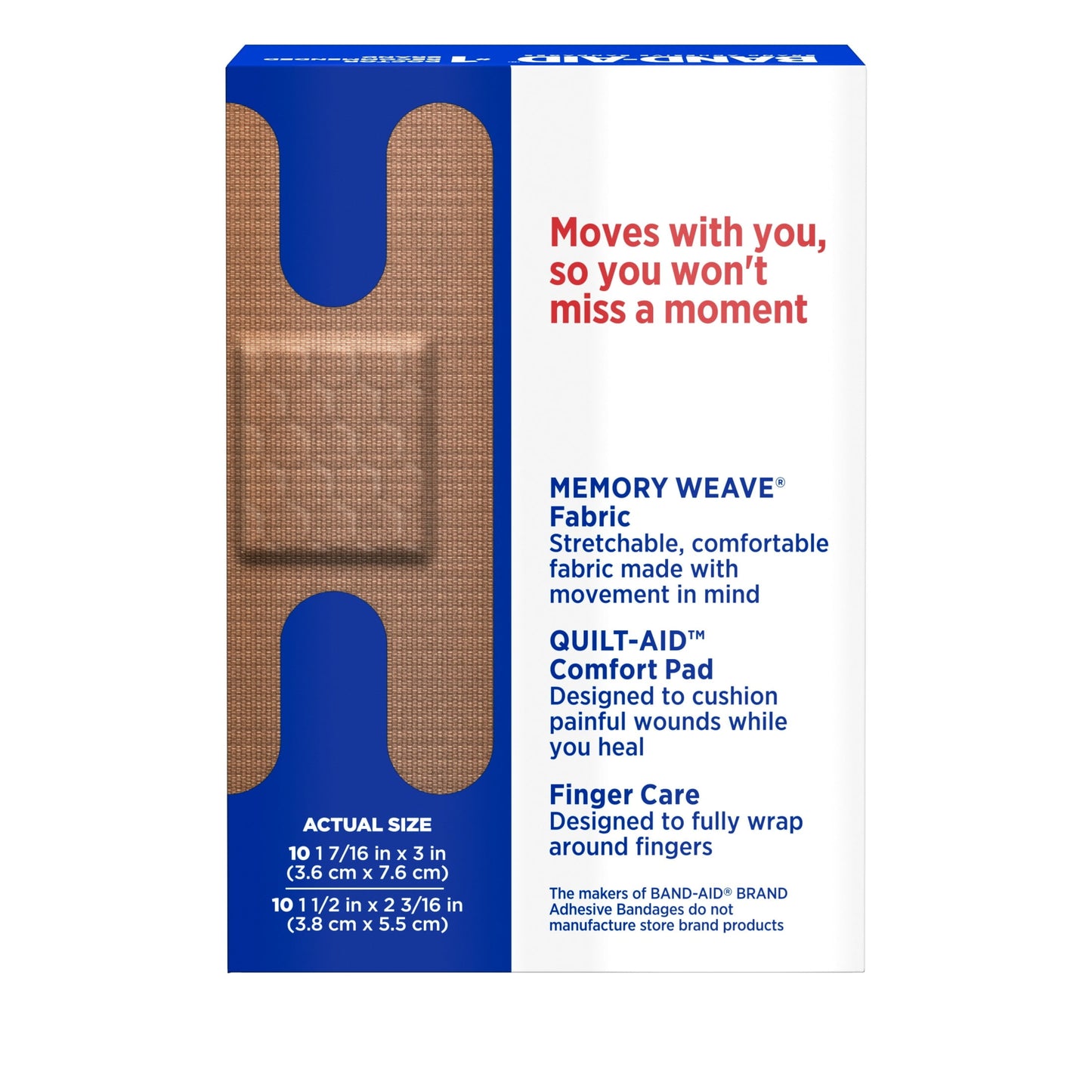 Band-Aid Brand Fabric Adhesive Bandages, Finger & Knuckle, 20 ct