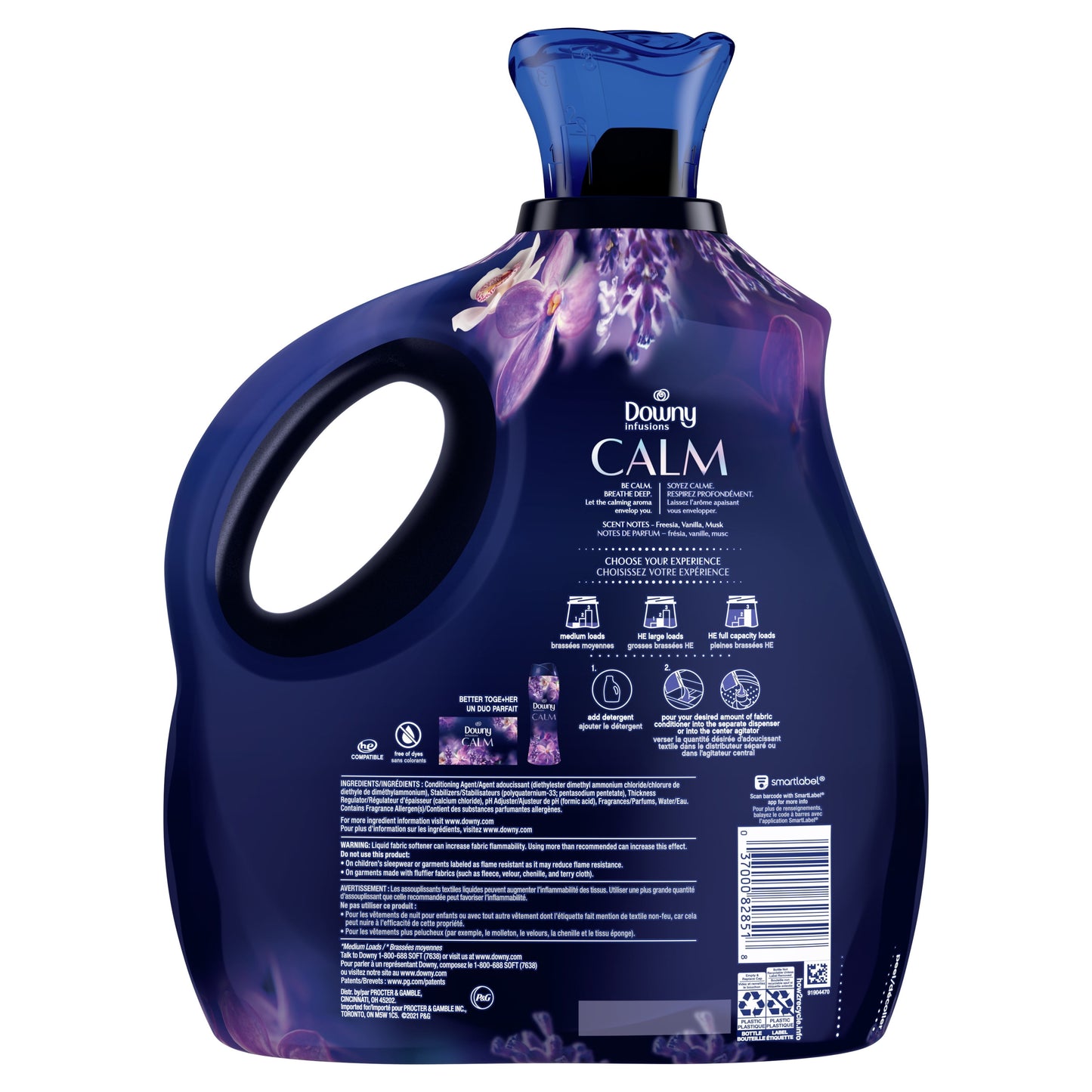 Downy Infusions Liquid Fabric Softener, Calm, Lavender & Vanilla Bean, 101 fl oz