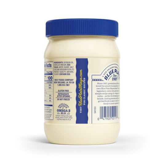 Blue Plate Real Mayonnaise, 16 fl oz Plastic Jar