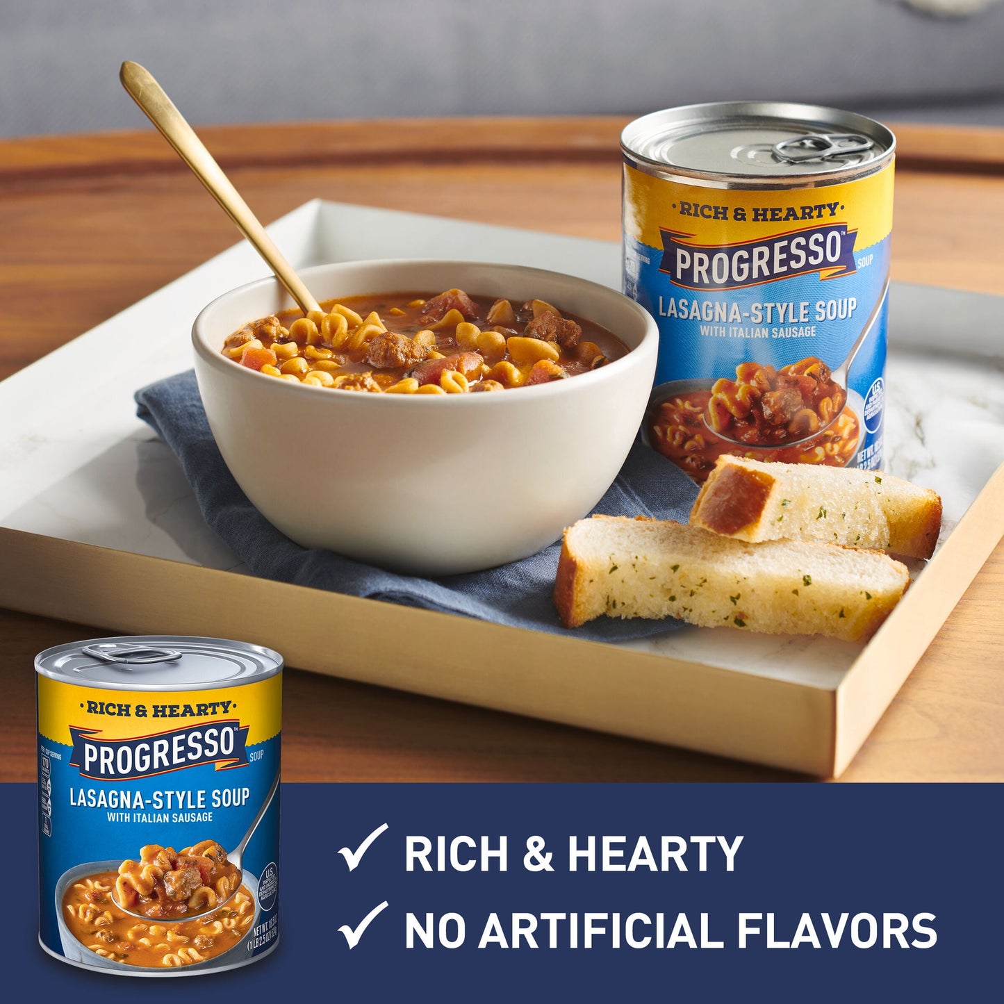 Progresso Rich & Hearty, Lasagna-Style Soup With Italian Sausage, Canned Soup, 18.5 oz.