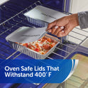 Reynolds Kitchens Aluminum Food Storage Containers with Oven-Safe Lids, 8 x 5.38 Inch, 5 Count