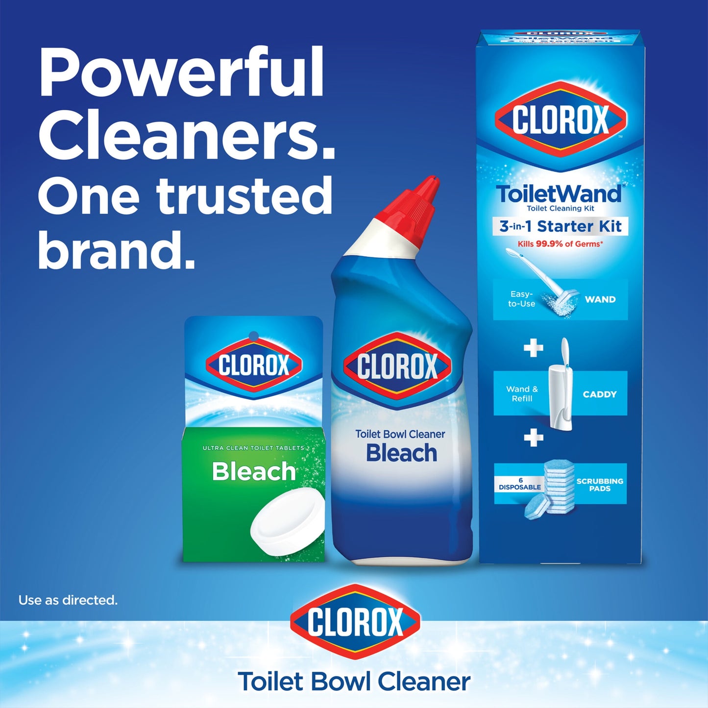 Clorox Toilet Bowl Cleaner w/Bleach, Rain Clean, 24 fl oz