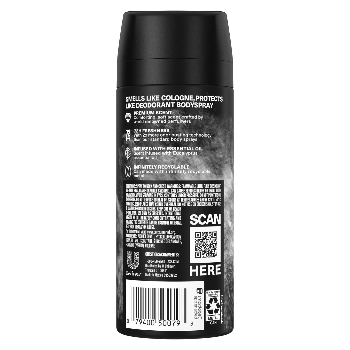 Axe Fine Fragrance Collection Men's Deodorant Spray, Pure Coconut Aluminum-Free, 4 oz