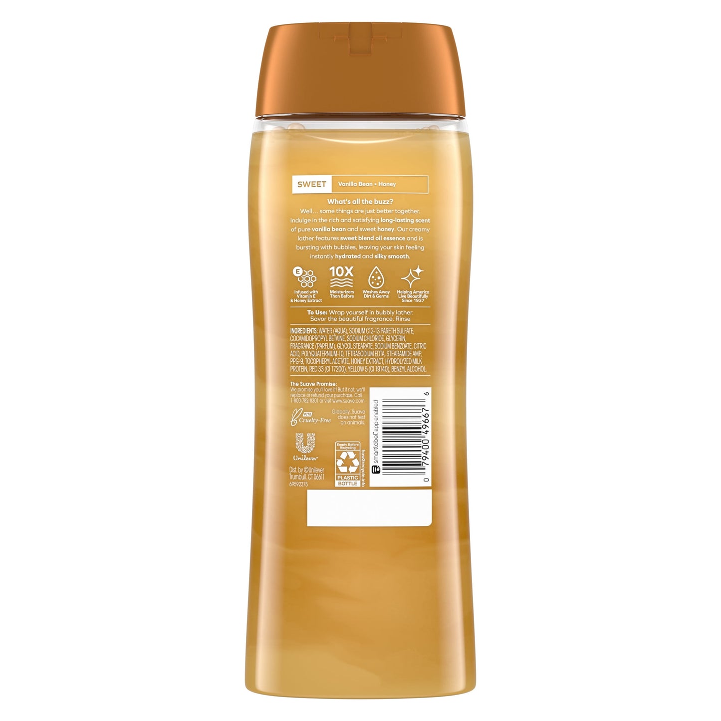 Suave Essentials Gentle Body Wash, Milk & Honey, 18 oz