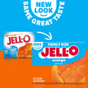 Jell-O Orange Artificially Flavored Zero Sugar Low Calorie Gelatin Dessert Mix, Family Size, 0.6 oz Box