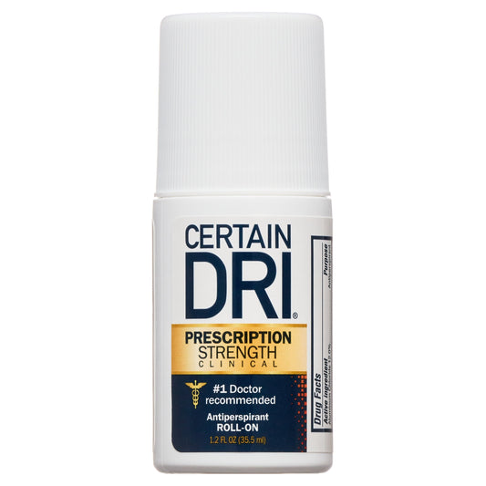 Certain Dri Prescription Strength Clinical Antiperspirant & Deodorant for Men and Women, Roll-on, 1.2 oz.