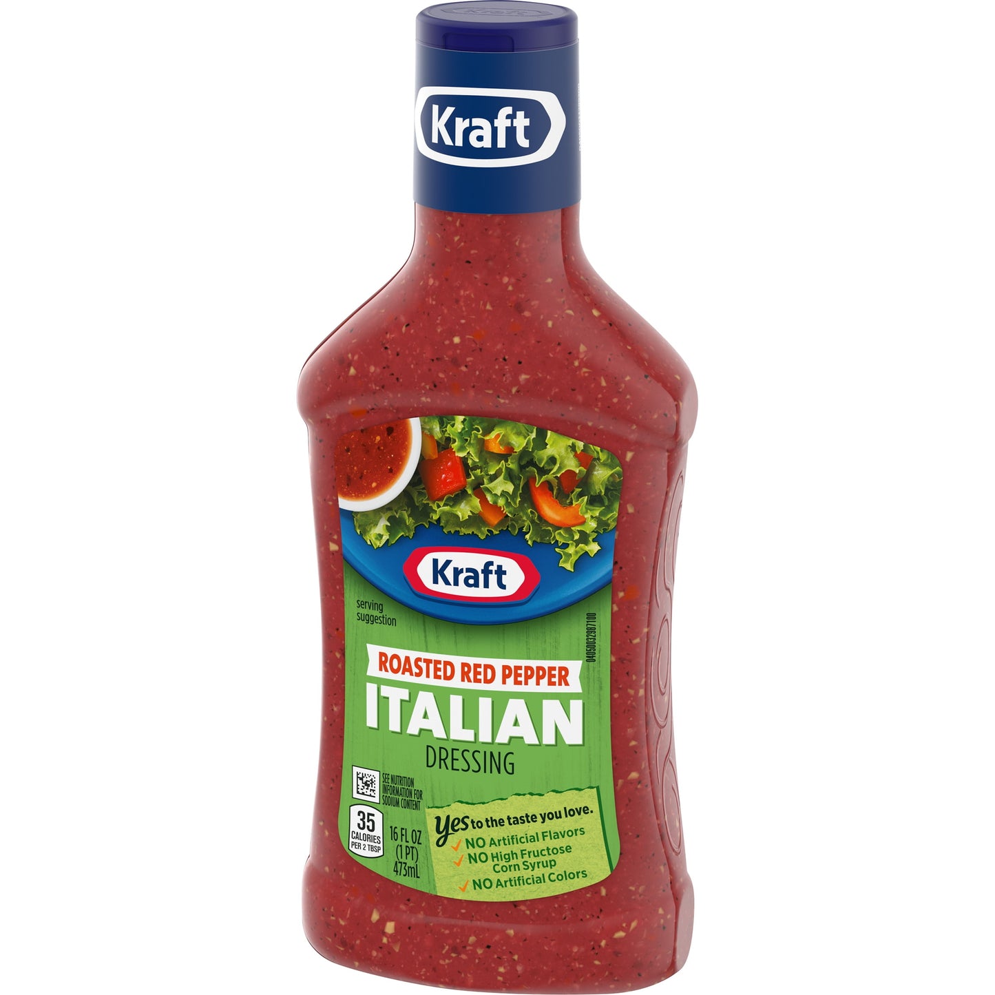 Kraft Roasted Red Pepper Italian Salad Dressing, 16 fl oz Bottle